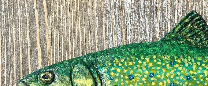 Carved and Hand Painted Brook Trout out of Basswood