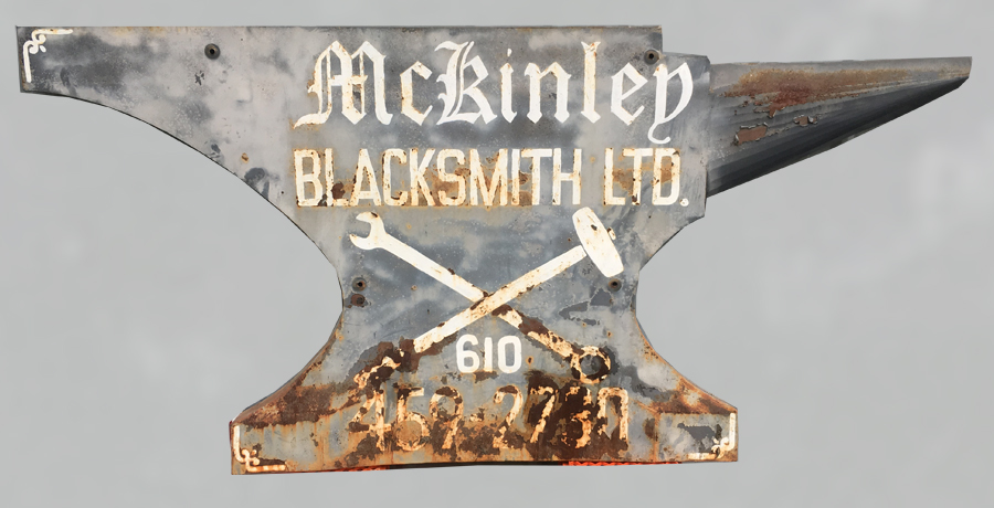 This is a hand made steel sign that was taken down off the wall after many years of display in Concord PA 